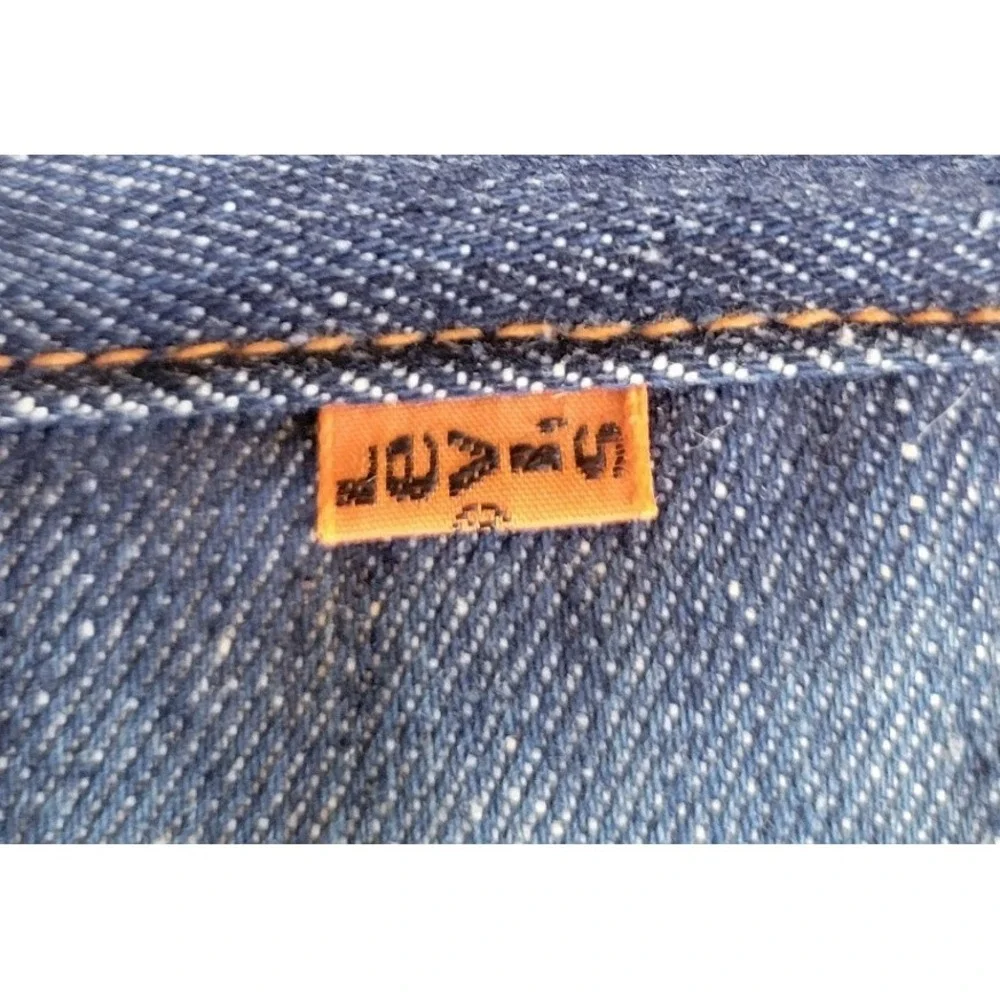 Vintage 70s Levis Orange Tab Denim Duffel Bag Travel Weekender Luggage USA - Picture 4 of 11